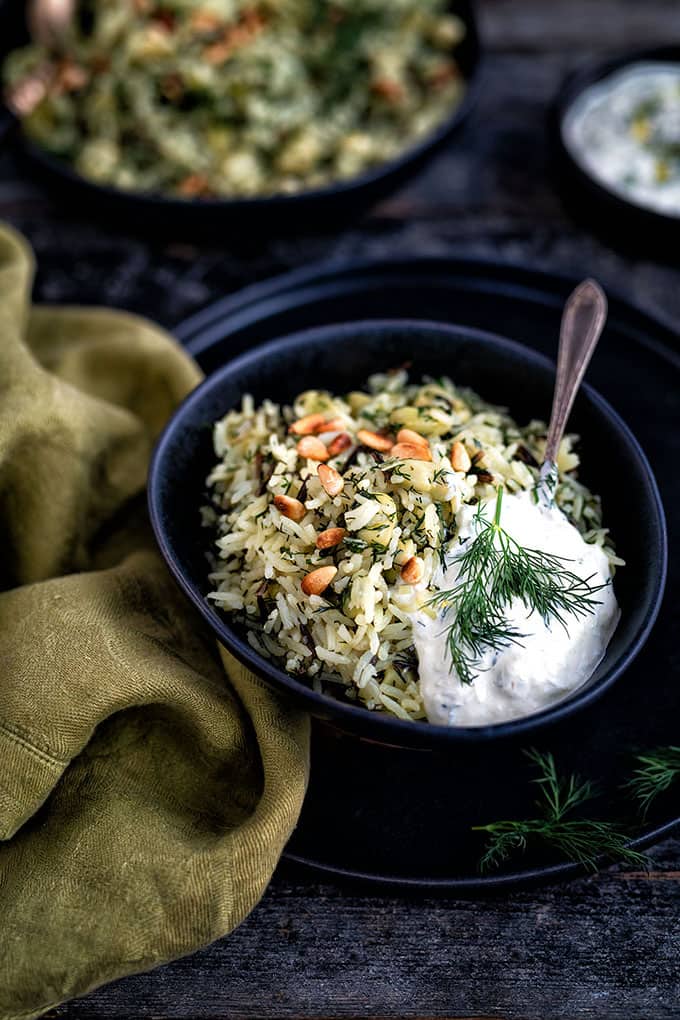 TImman Bagilla - dill rice with fava beans