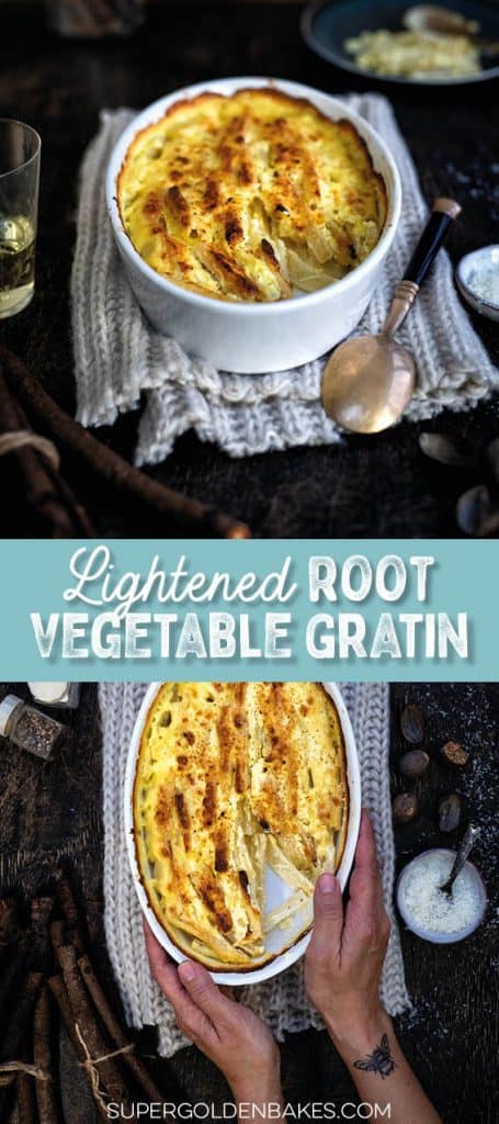 Root vegetable gratin made with salsify