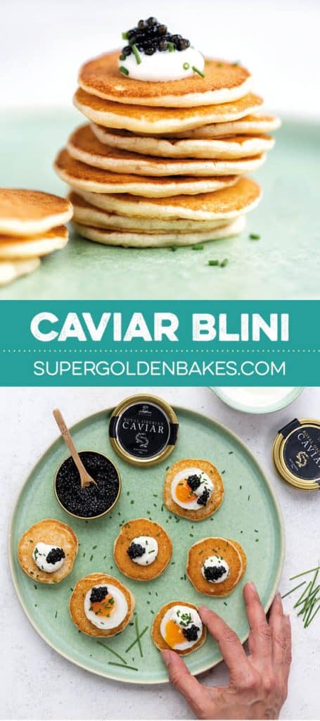 Blini with caviar and quail eggs