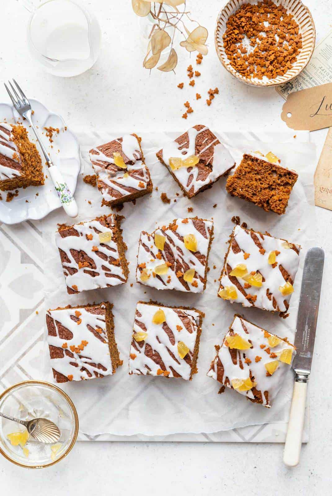 Ginger Cake cut into squares