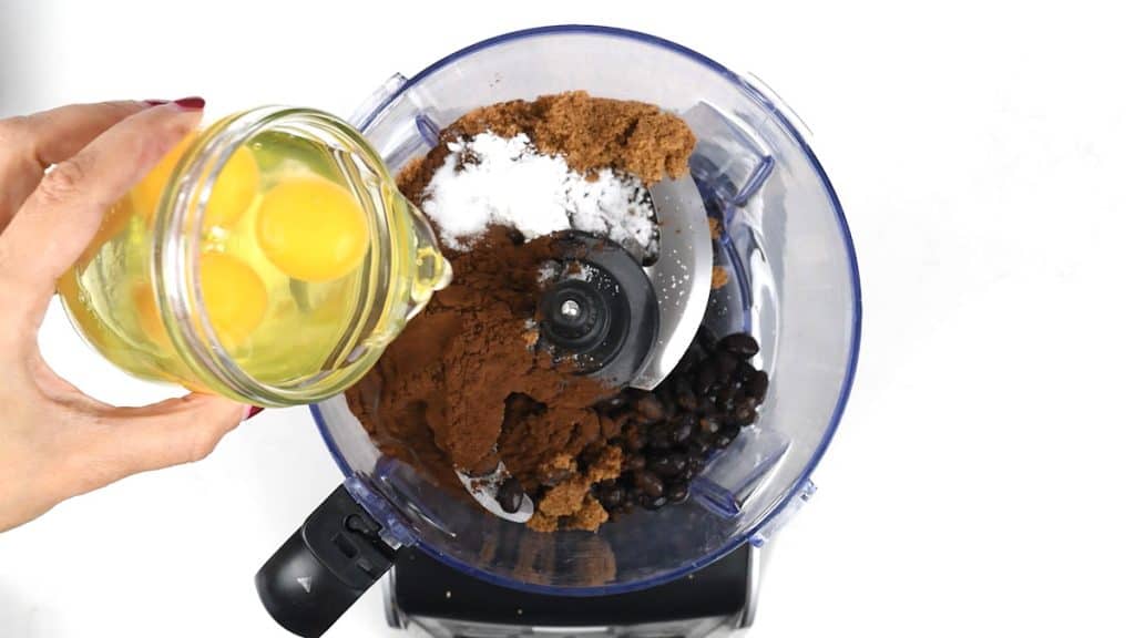 Making Black Bean Brownies in a food processor