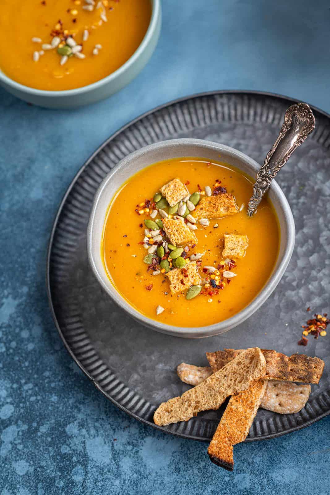 Slimming World Butternut Squash soup in a bowl