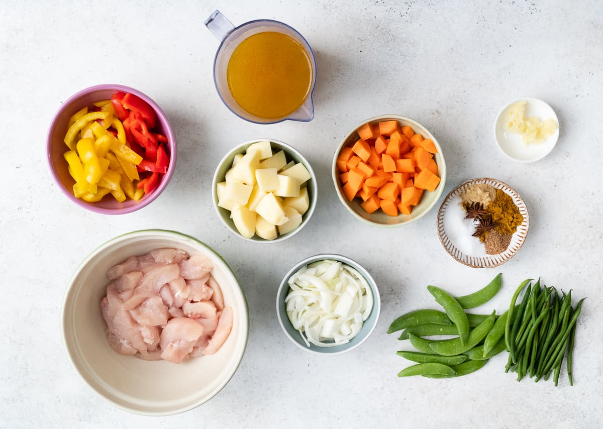 Ingredients for Chinese Chicken Curry