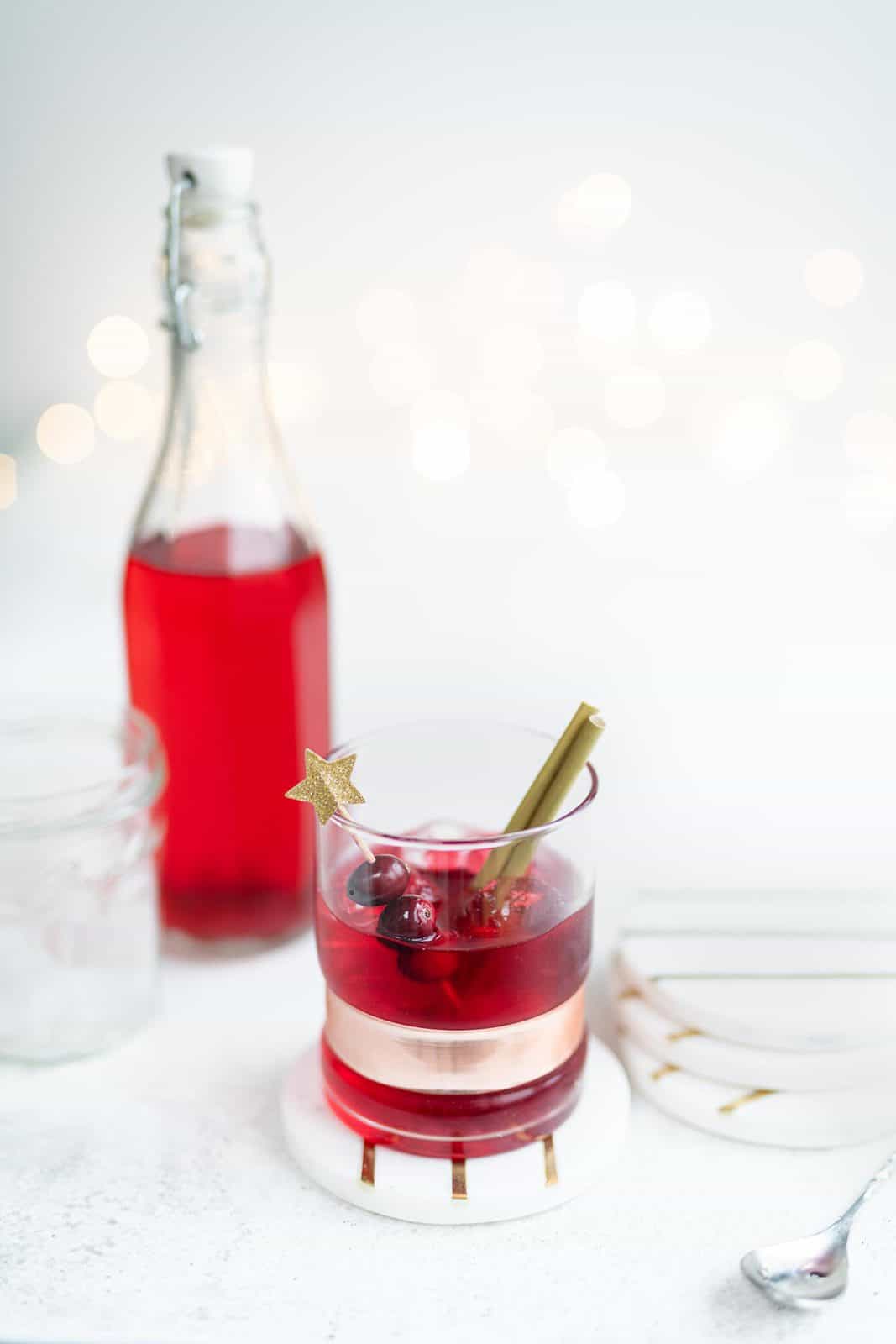 Vodka Cranberry drink in a rocks glass