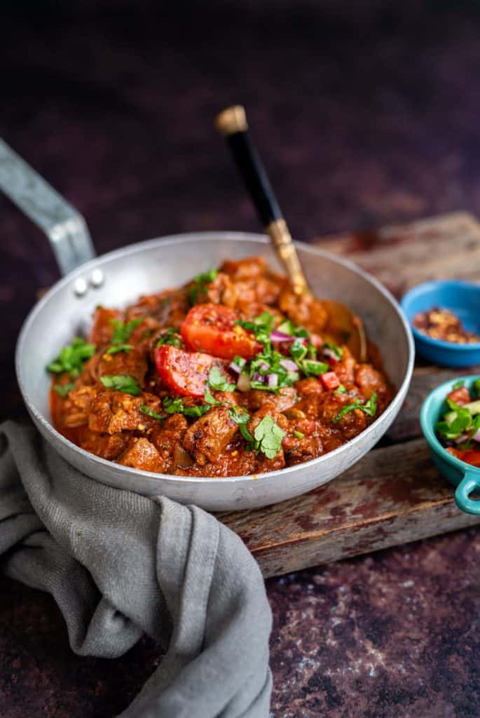 Small pan with rogan josh curry