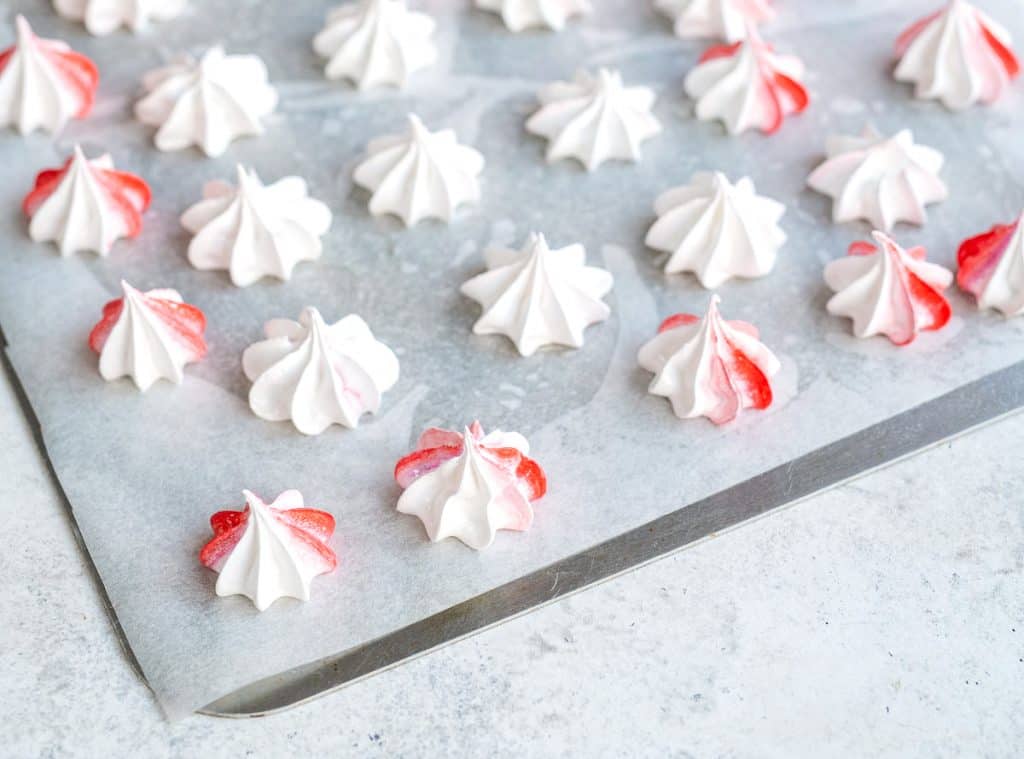Meringue cookie on a baking tray