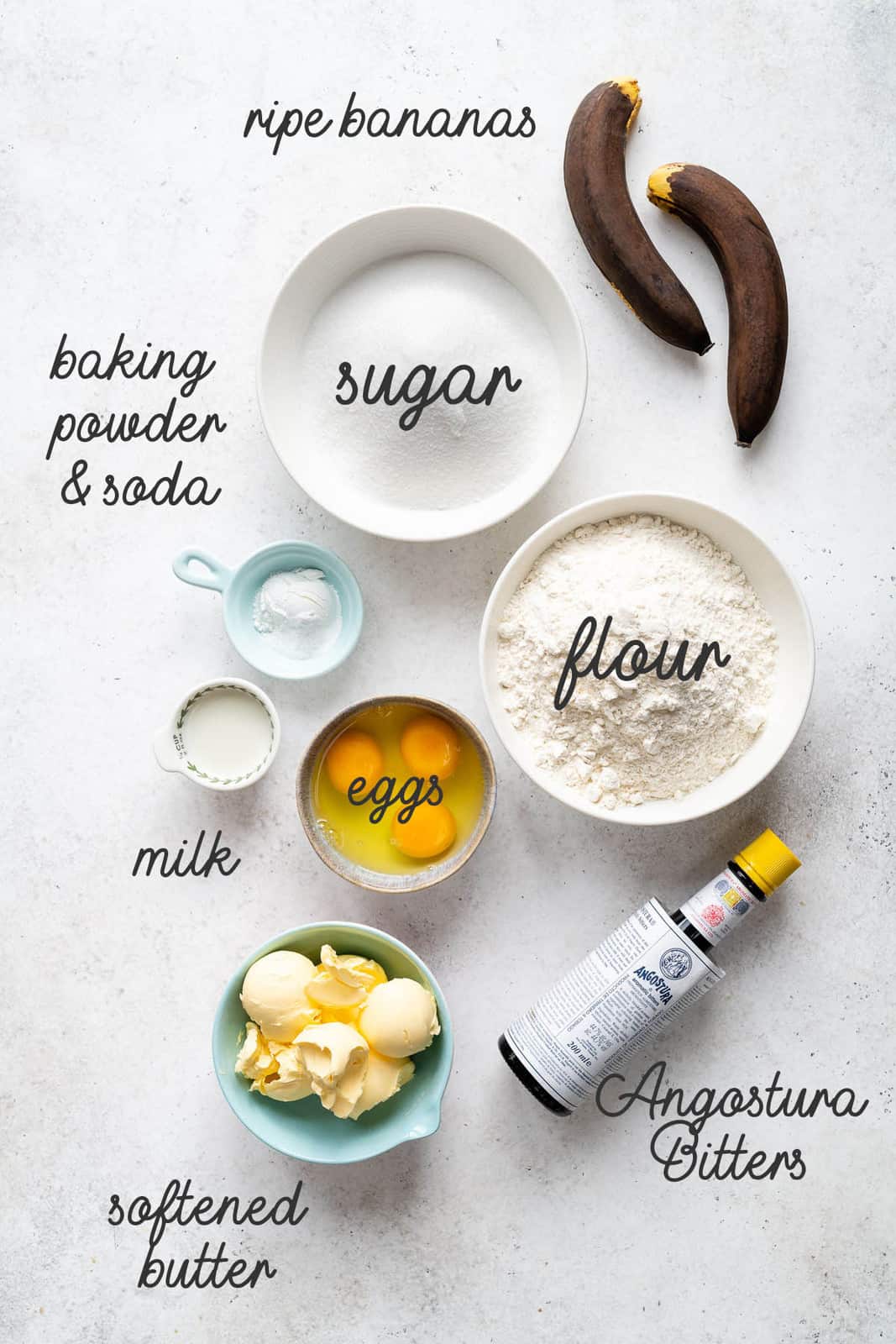 ingredients for banoffee cake