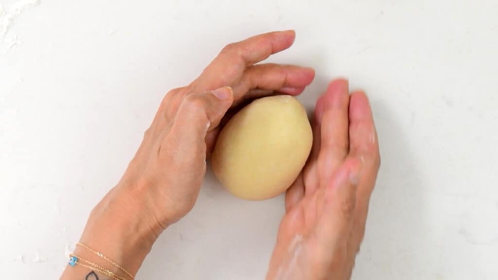 rolling dough into a ball