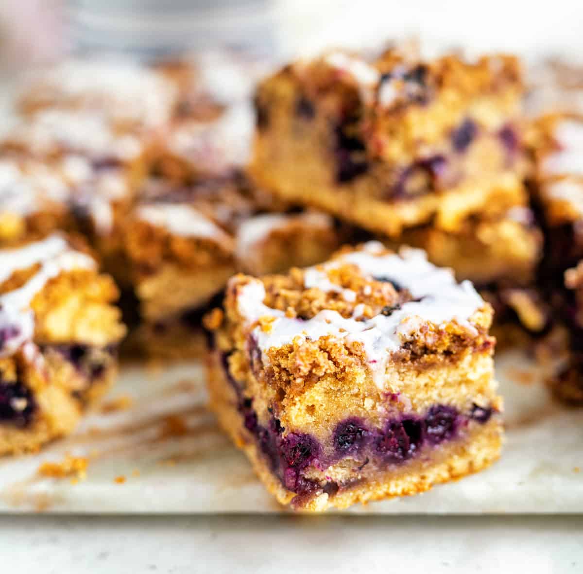 blueberry crumb cake square