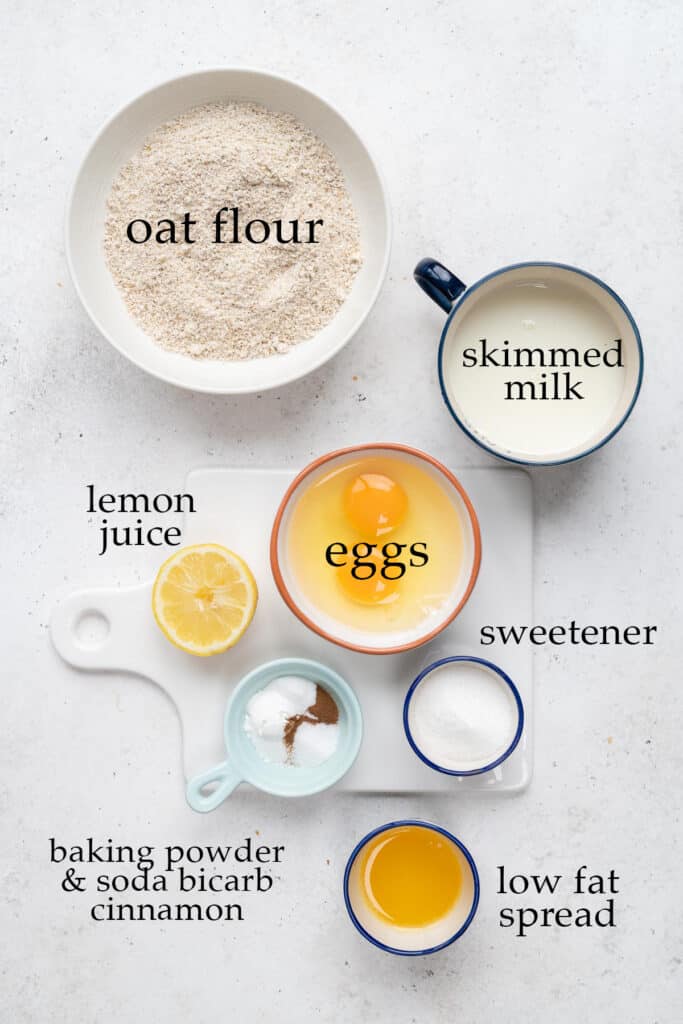 Healthy oat waffle ingredients 