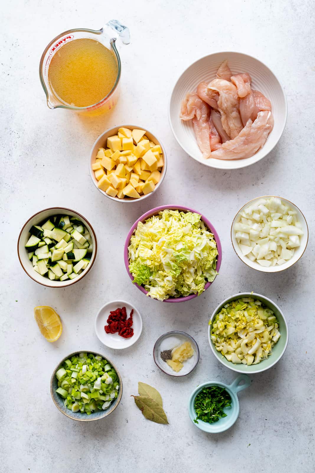ingredients for Keto chicken soup