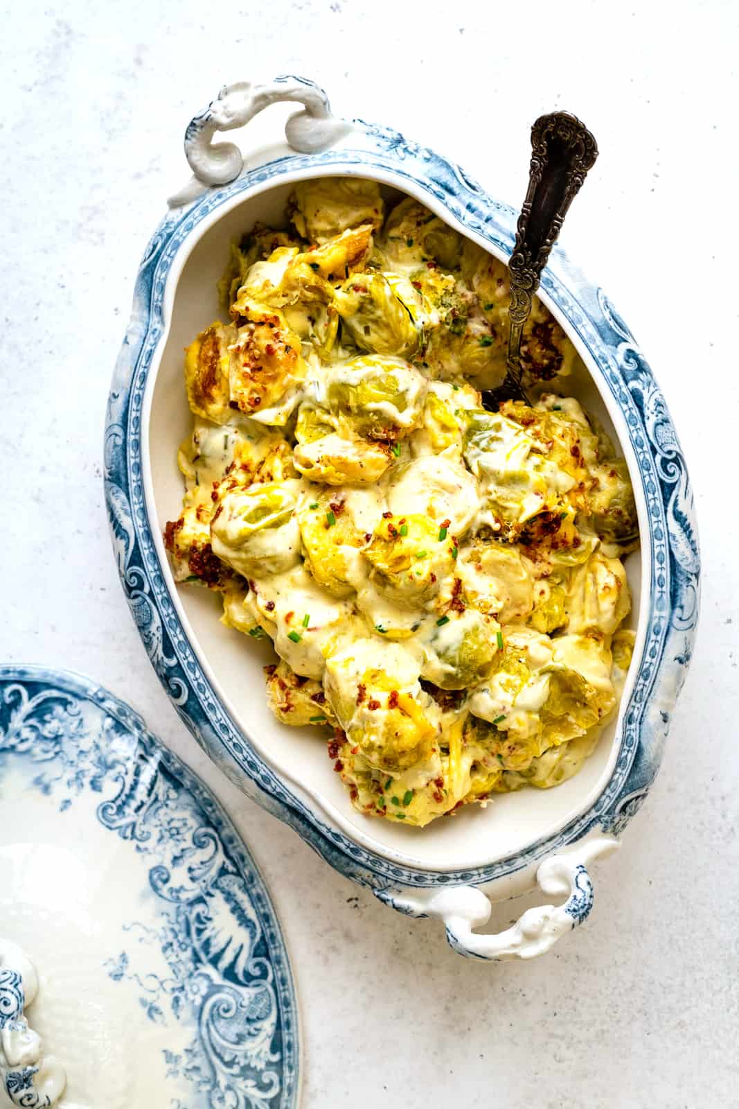 Tureen with creamy Brussels Sprouts