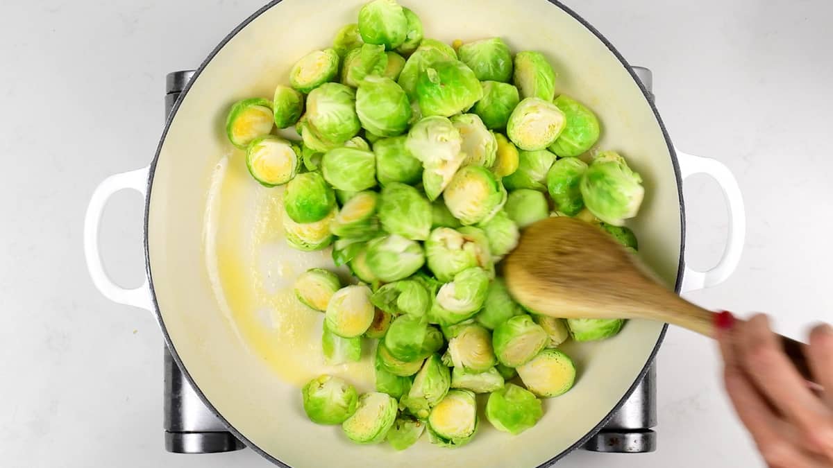 Cooking Brussels sprouts in butter
