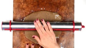 Rolling out gingerbread dough