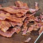 chopping crisp bacon