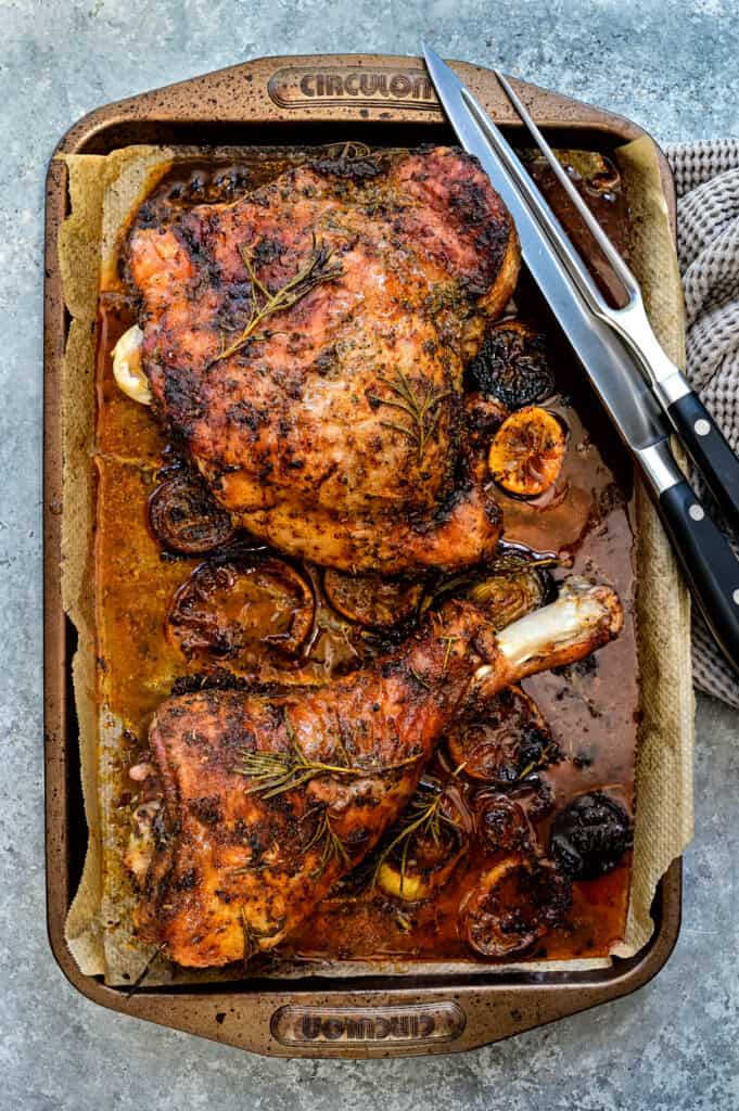 Easy Roasted Turkey Legs - Supergolden Bakes
