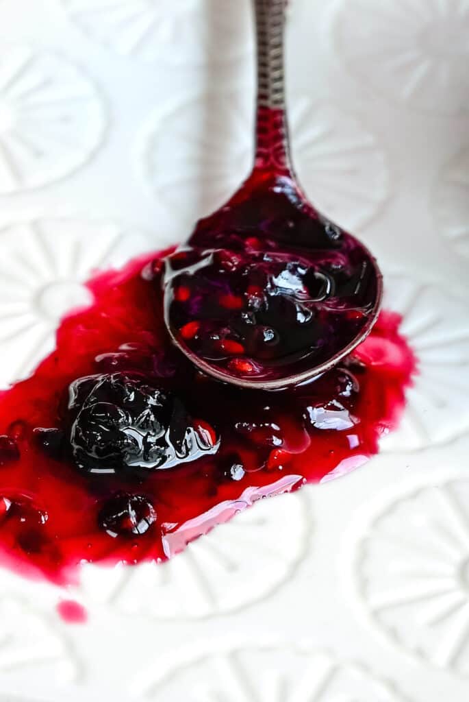 spoonful of homemade blackberry jam