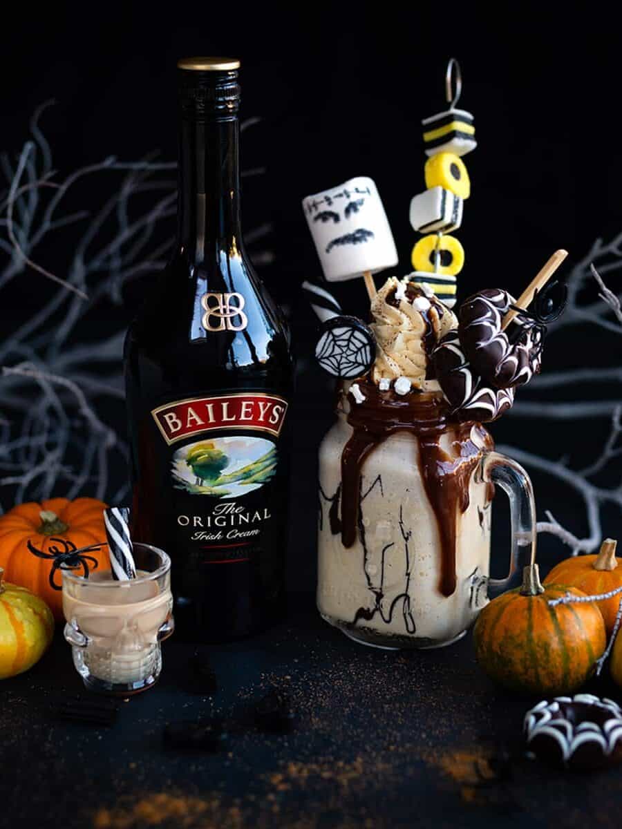 Baileys Freakshake with Halloween toppings