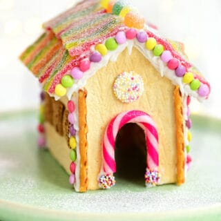 Pop Tart Gingerbread House decorated with candy