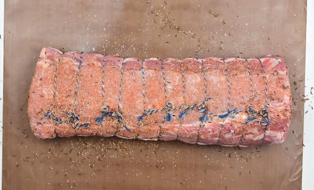 Pork loin joint with rub