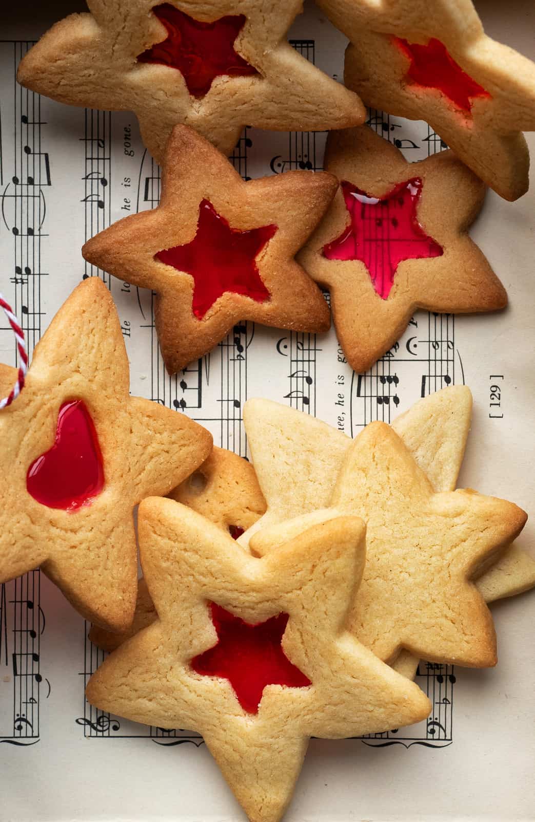 Star shaped stained window glass biscuits