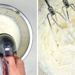 Whisking cream in a bowl