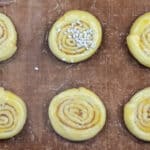 Puff pastry cinnamon rolls ready for the oven
