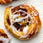 Cinnamon swirl pastries with glaze