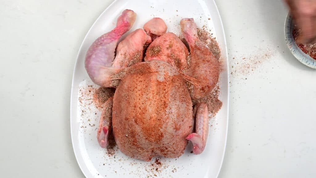 seasoning whole chicken with rotisserie seasoning blend