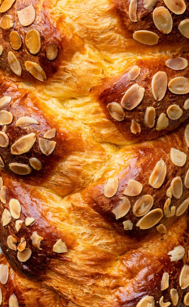 Close up on Greek Easter bread loaf