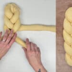 Braiding tsoureki dough