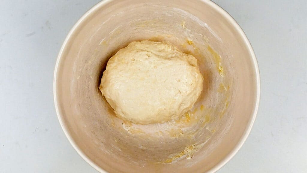 Garlic dough ball dough before proofing