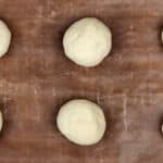 Dough balls before second rise