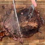 Slicing pot roast beef
