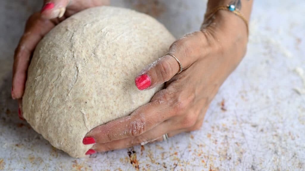 shaping sourdough bread