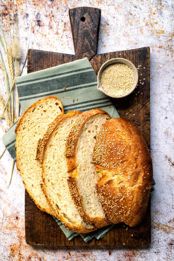 sliced country style bread loaf