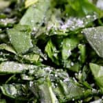 chopped spinach sprinkled with salt