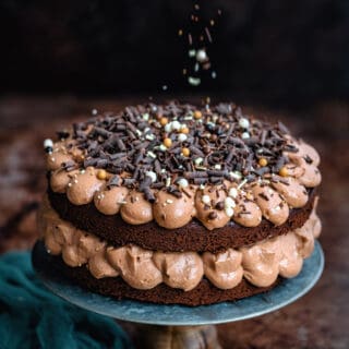 Chocolate Sponge cake sandwiched with chocolate frosting