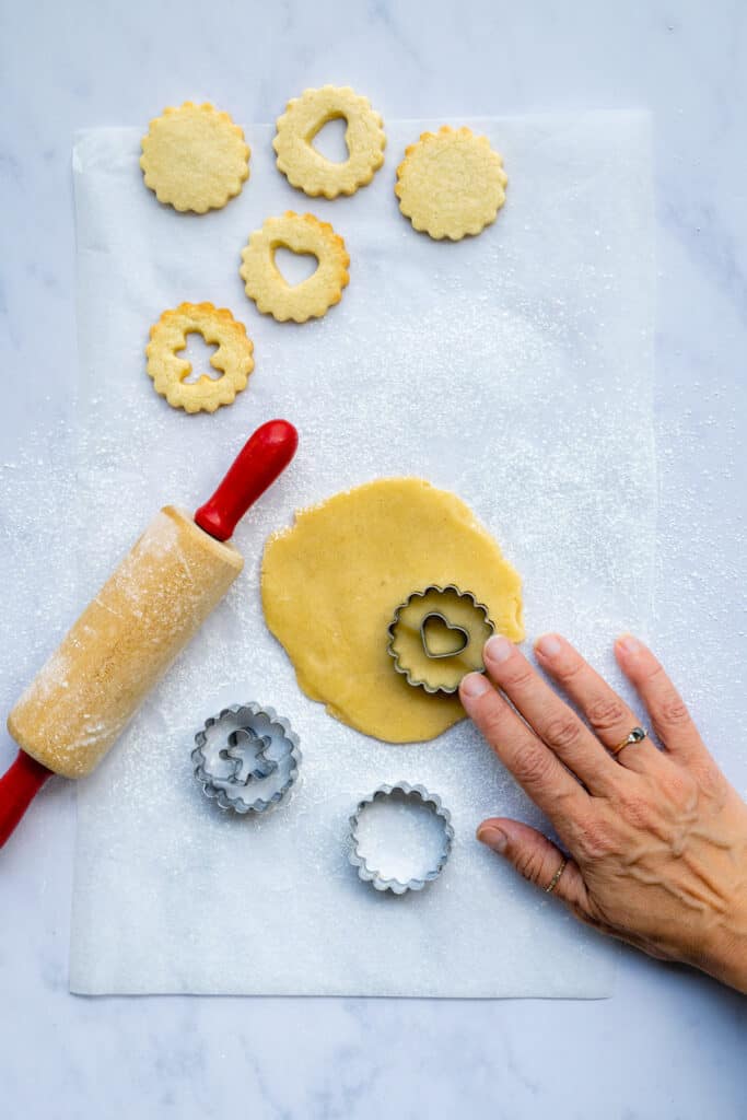baking Linzer cookies