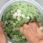 making spinach and cream cheese filling