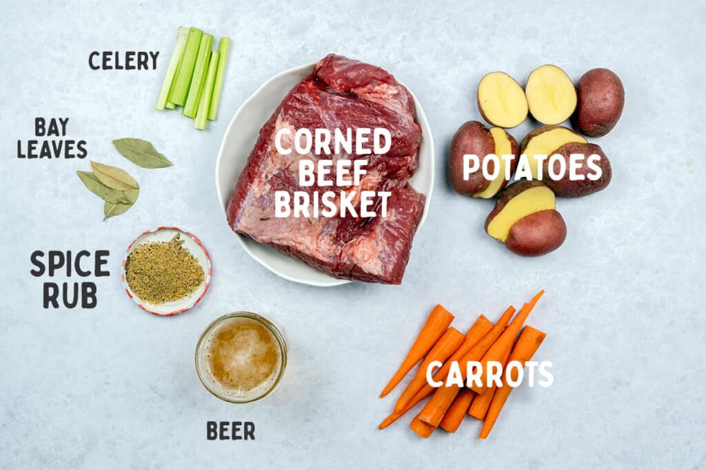 ingredients for Crock Pot Corned Beef Brisket
