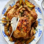carving a roast chicken