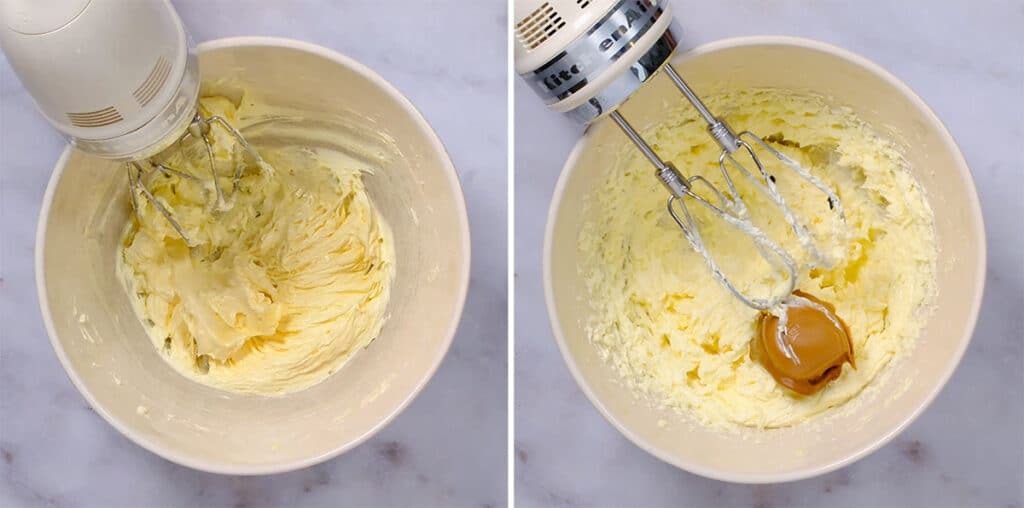 making Russian buttercream process shots collage
