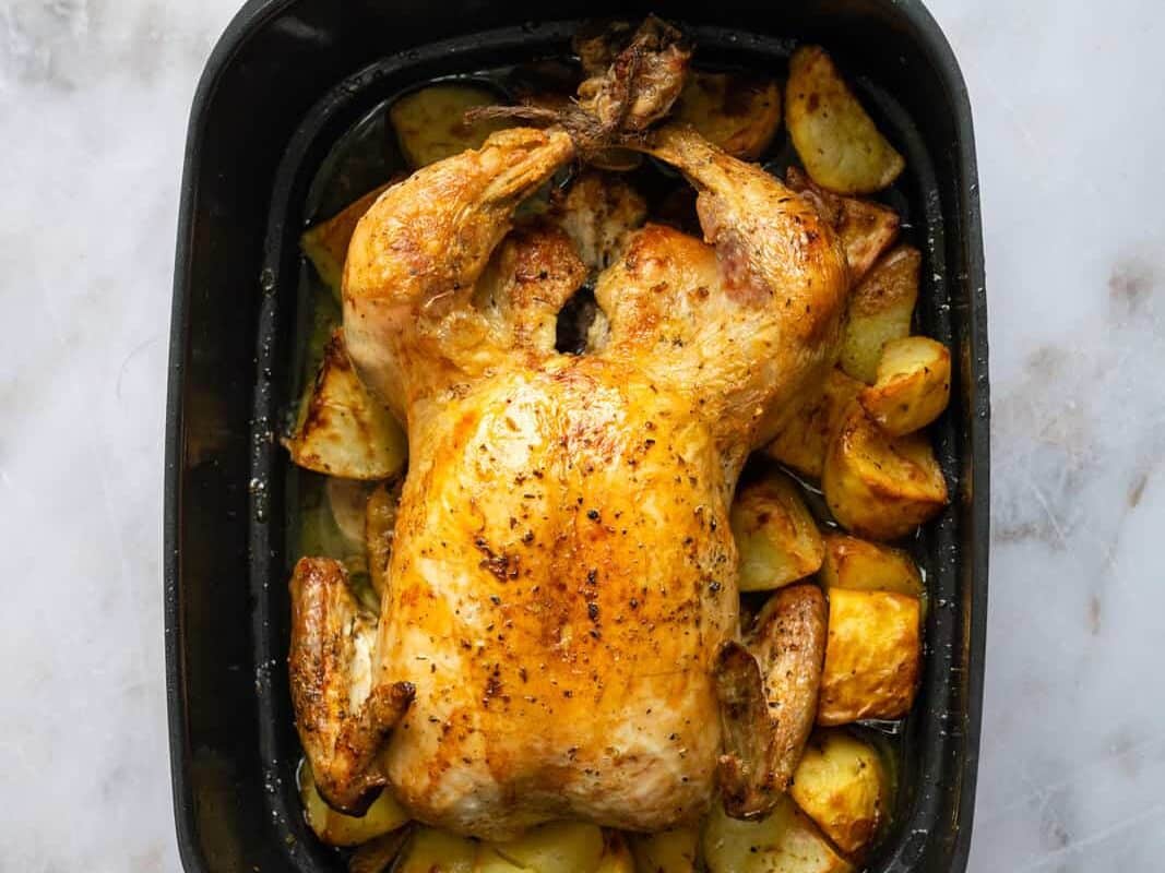 whole roast chicken in an air fryer