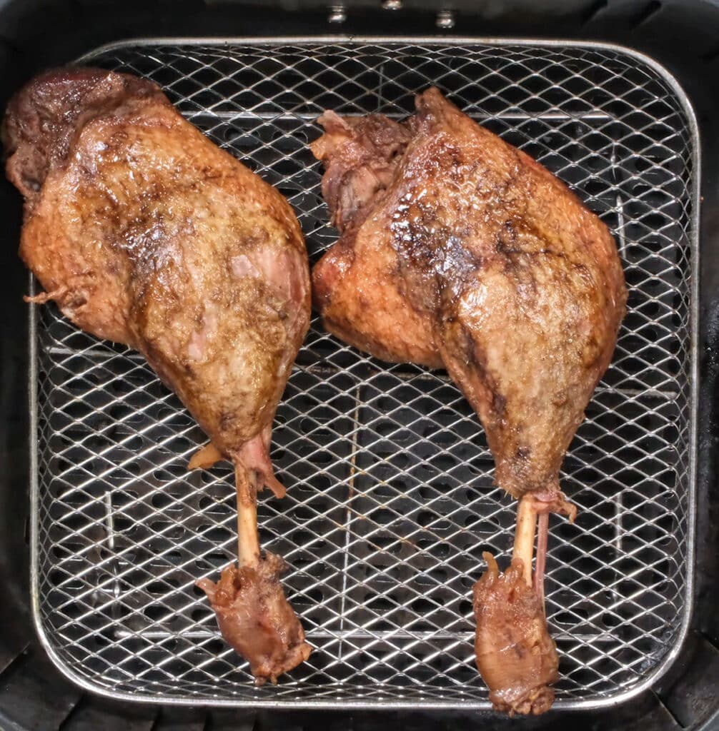 air frying duck legs to make crispy duck