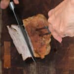 slicing pork belly