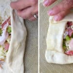 How to fold dough for peinirli