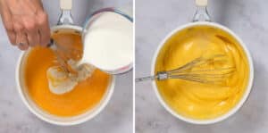 collage showing how to make custard filling