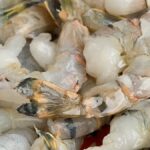 raw shrimp (king prawns) close up