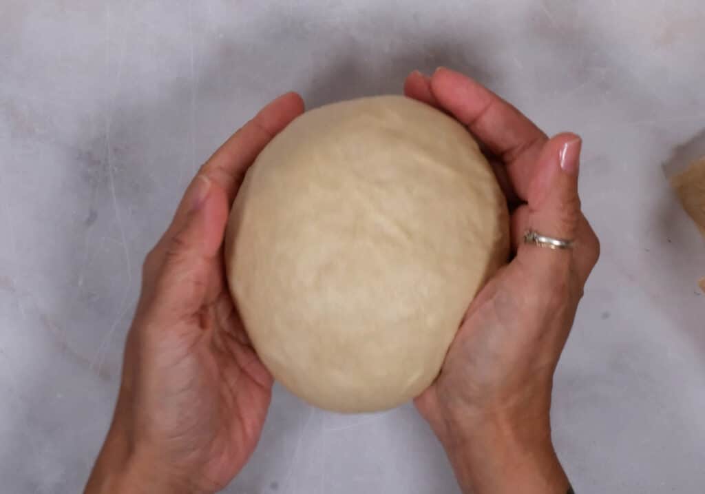 shaping bread dough